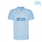 Piqué Sportpolo aus Polyester für Kinder, 150 g/m2, Roly Ansicht mit Druckbereich