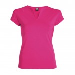 Damen-T-Shirt aus Baumwolle mit V-Ausschnitt, 200 g/m2, Roly farbe pink