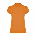 Kurzarm-Piqué-Polo aus Baumwolle für Damen, 200 g/m2, Roly farbe orange