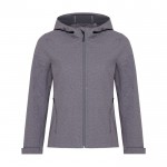 Damen Softshell-Jacke casual fit bedrucken, 300 g/m2 Iqoniq farbe grau mamoriert