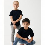 Kinder T-Shirt aus recycelter Baumwolle Casual Fit, 160 g/m2, Iqoniq farbe schwarz dritte Ansicht