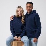 Unisex Sweatshirt aus recycelter Baumwolle casual fit, 240 g/m2 Iqoniq farbe marineblau dritte Ansicht