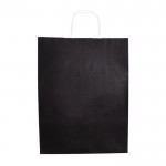 Tasche aus Kraftpapier mit kurzen Griffen, 100 g/m2 farbe schwarz