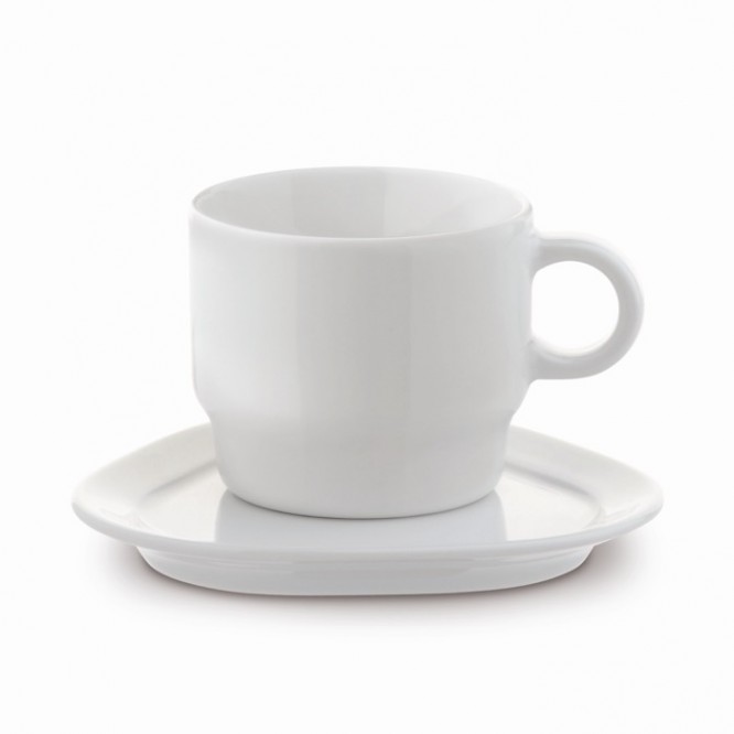 Kaffeetasse mit dreieckiger Untertasse, made in EU, 180 ml