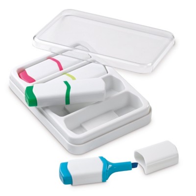 Kit mit 4 Mini-Markern in verschiedenen Farben in einer Box