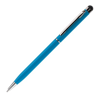 Metallkugelschreiber in leuchtenden Farben, blaue Tinte
