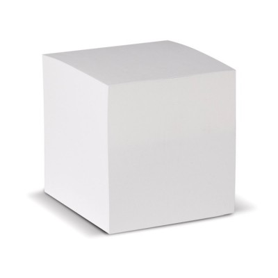 Zettelbox mit 730 weißen Seiten, 9x9x9cm