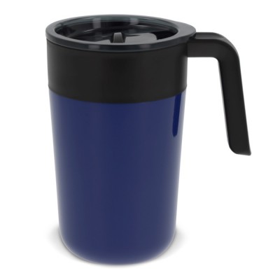 Doppelwandiger Edelstahlbecher mit Logo, 400 ml