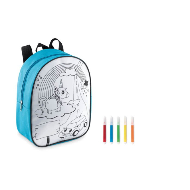 Rucksack zum Bemalen für Kinder Farbe türkis