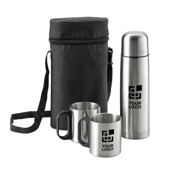 Thermos-Set mit Logo bedrucken Ansicht mit Druckbereich