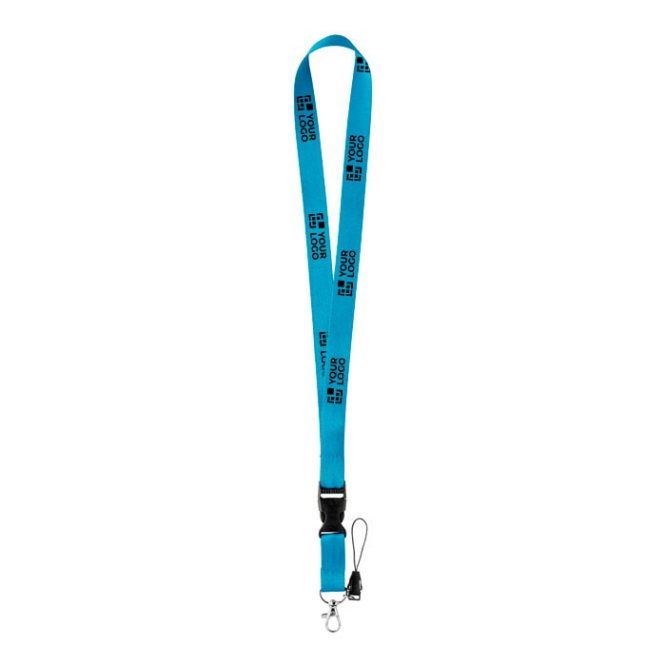 Schlüsselband als mit Mini-Lanyard (2 cm) Ansicht mit Druckbereich