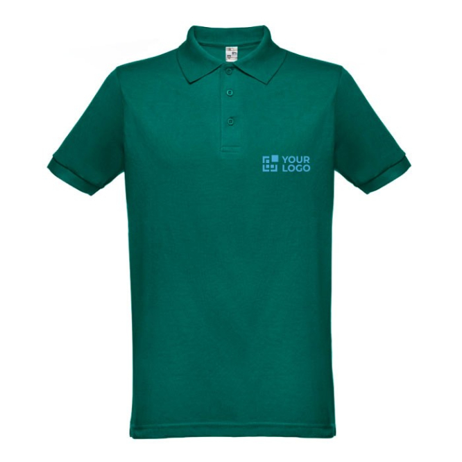 Polo Shirts Baumwolle und Polyester 200 g/m2 bedrucken Ansicht mit Druckbereich