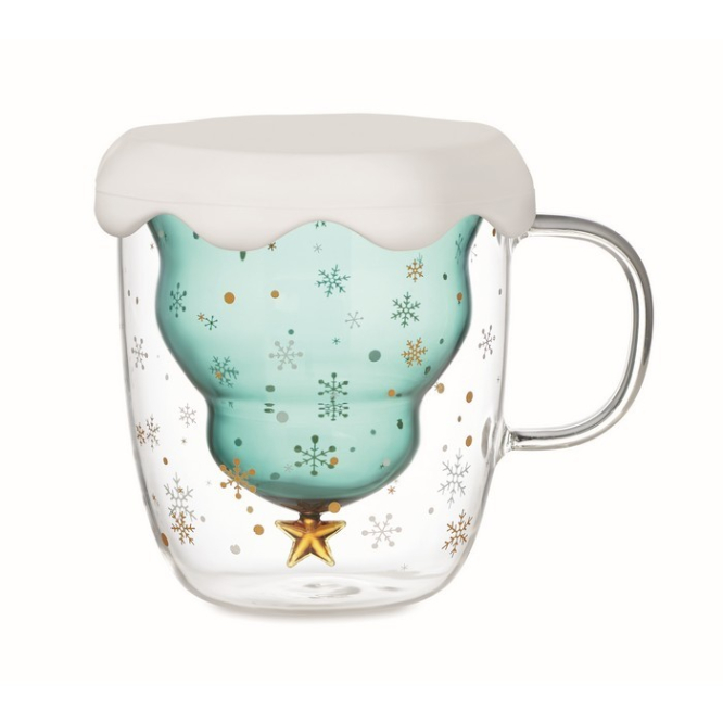 Tasse mit Weihnachtsbaumdesign Farbe Transparent