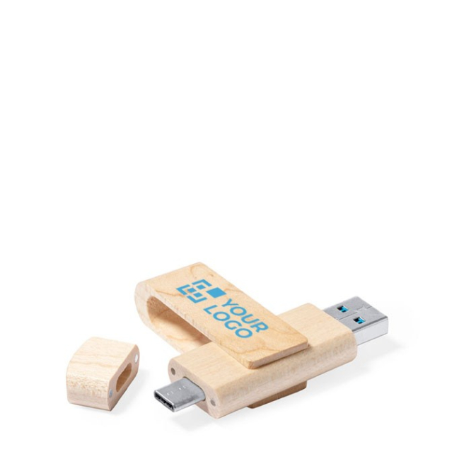 USB-Stick aus Holz mit Drehverschluss bedrucken