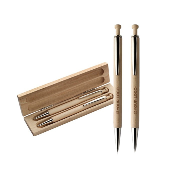 Set mit Kugelschreiber mit Tintenstift und Druckbleistift