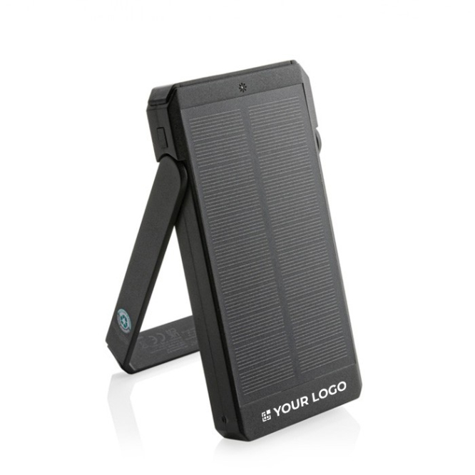 Powerbank aus recyceltem Kunststoff mit Solar, 10.000 mAh