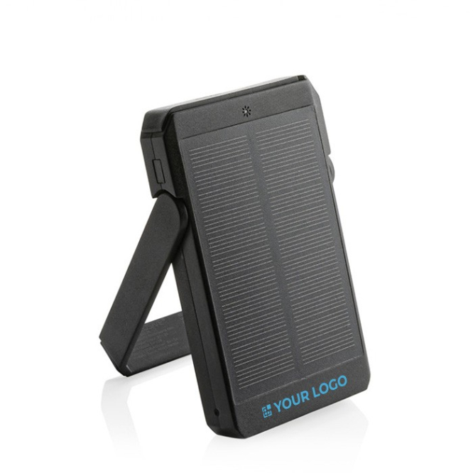 Powerbank aus recyceltem Kunststoff mit Solar, 5.000 mAh