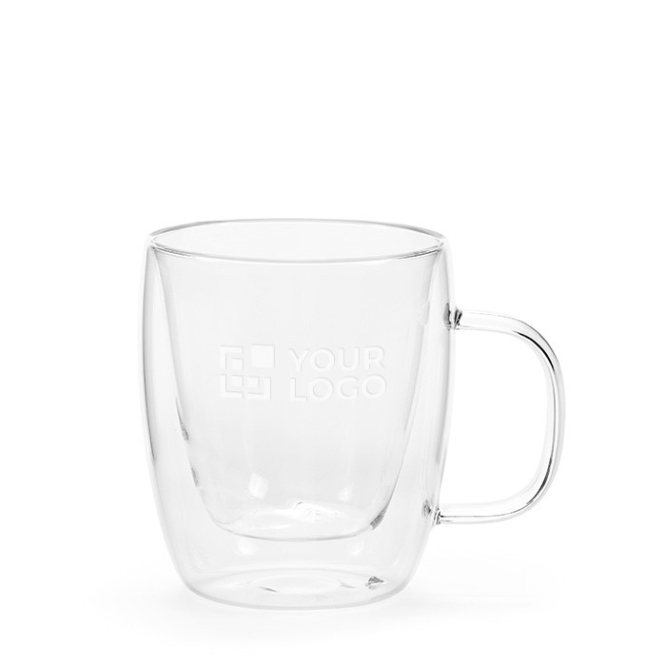 Doppelwandiger Becher aus Borosilikatglas, 220 ml