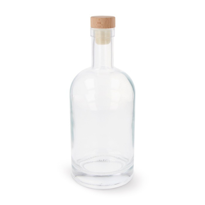 Nachhaltige Glasflasche mit Deckel aus FSC-Holz, 500 ml