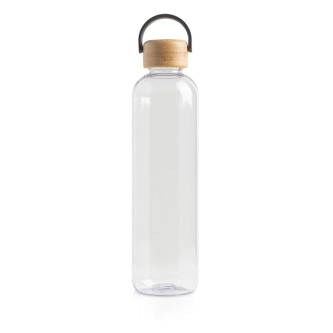 Tritan-Flasche mit Bambusdeckel und Tragegriff, 1L