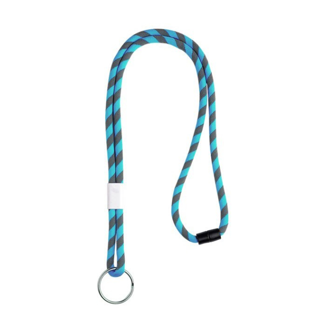 Gestreiftes röhrenförmiges Lanyard mit Verschluss und Ring