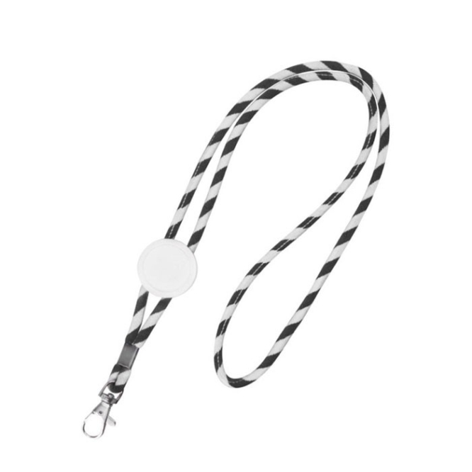 Röhrenförmiges Lanyard aus Polyester mit bunten Streifen