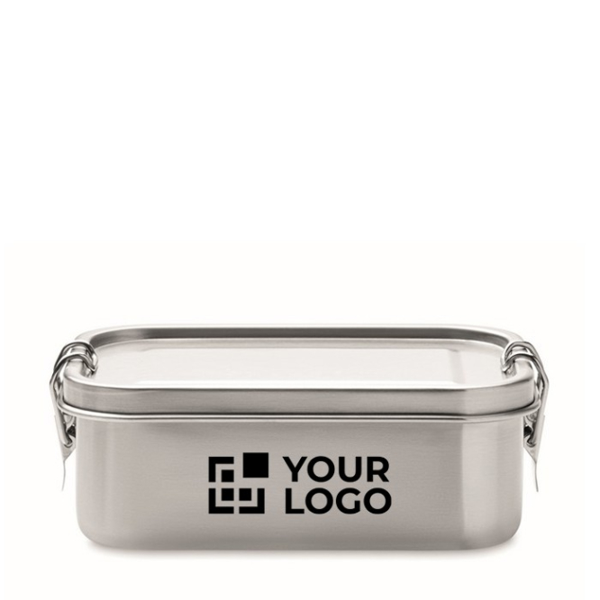 Lunchbox aus Edelstahl mit Logo Ansicht mit Druckbereich