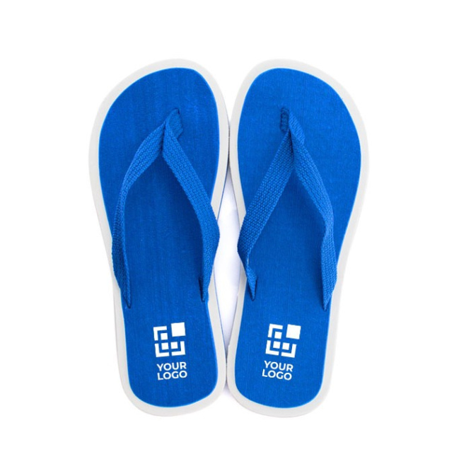 Flipflops mit Logo als sommerliches Werbegeschenk Ansicht mit Druckbereich