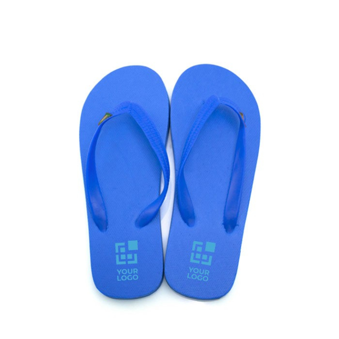 Flipflops mit brasilianischer Flagge und Logo Ansicht mit Druckbereich