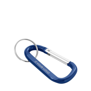 Schlüsselanhänger mit Karabiner und Logo Ansicht mit Druckbereich