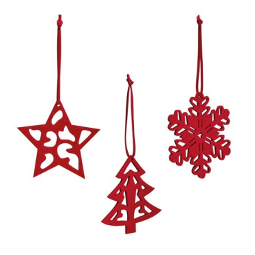 3-teiliges Weihnachtsdeko-Set aus Filz zum Aufhängen am Weihnachtsbaum