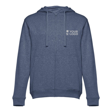 Sweatshirt mit Kapuze 320 g/m2 Siebdruck Ansicht mit Druckbereich