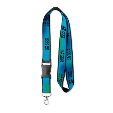 Lanyards mit Satinbeschichtung, Expressversand Ansicht mit Druckbereich