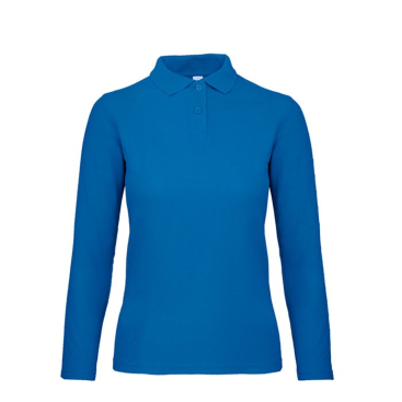 Langarm-Poloshirt aus Baumwolle für Damen, 180 g/m2 B&C