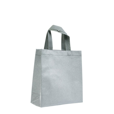 Glänzende Non-Woven-Tasche mit Glitter und Riemen, 130 g/m2