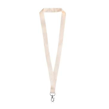 Lanyard in Naturfarbe aus Bio-Baumwolle, 2 cm breit