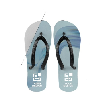 Sublimierte Flipflops in großer Größe Ansicht mit Druckbereich