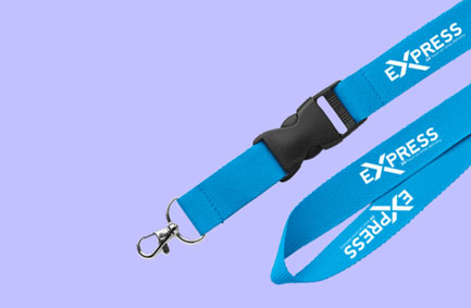 Lanyard mit Logo in blau